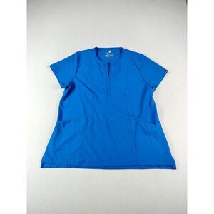 Adar Addition Scrub‎ Top Women's XL Blue Medical Nurse ER Doctor Hospital Trauma